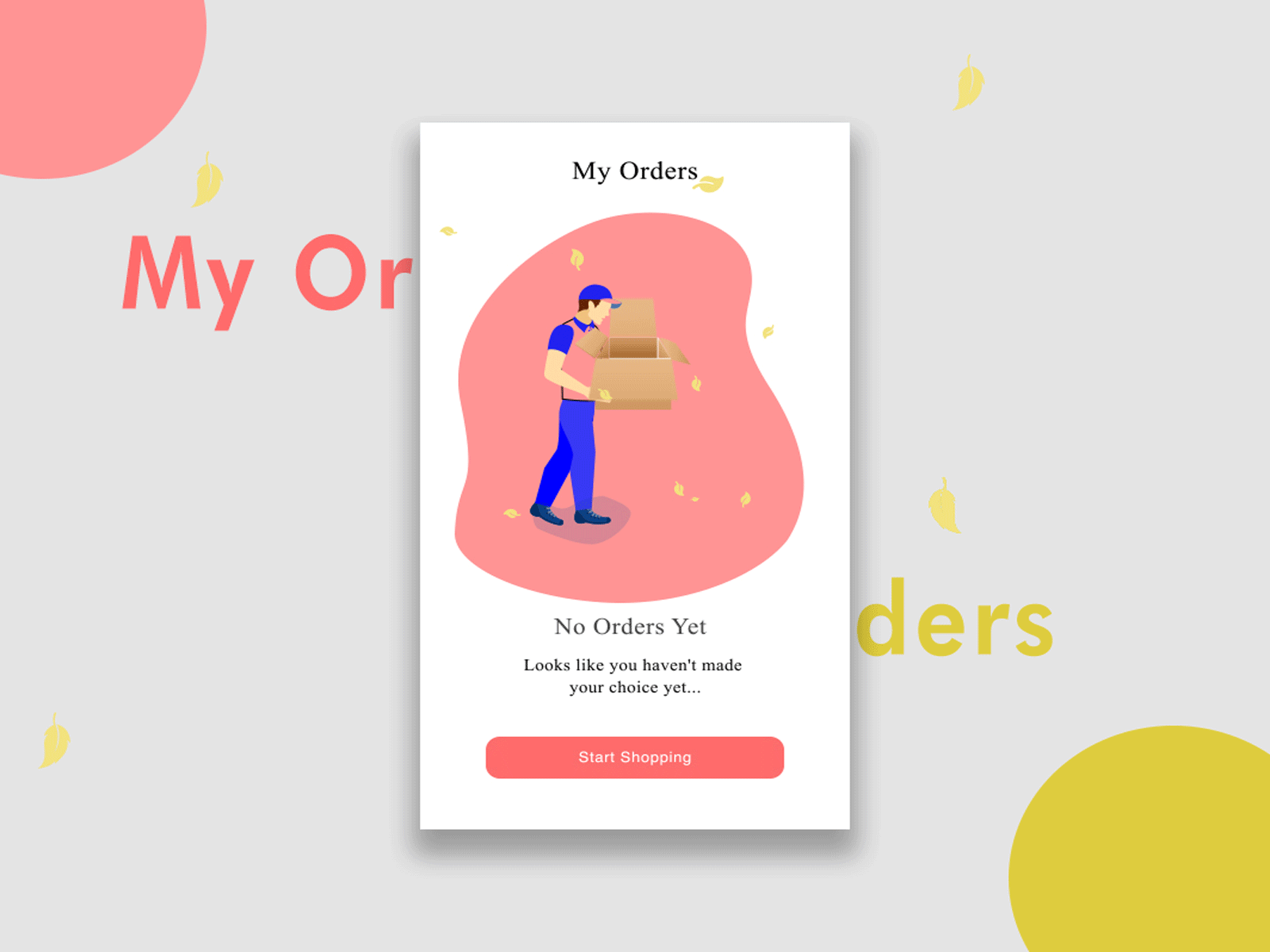 My Orders Empty Page animation branding design illustration typography ui