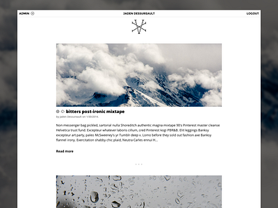 XV - Home Page admin blog cms jaden dessureault minimal php platform web winnipeg xv