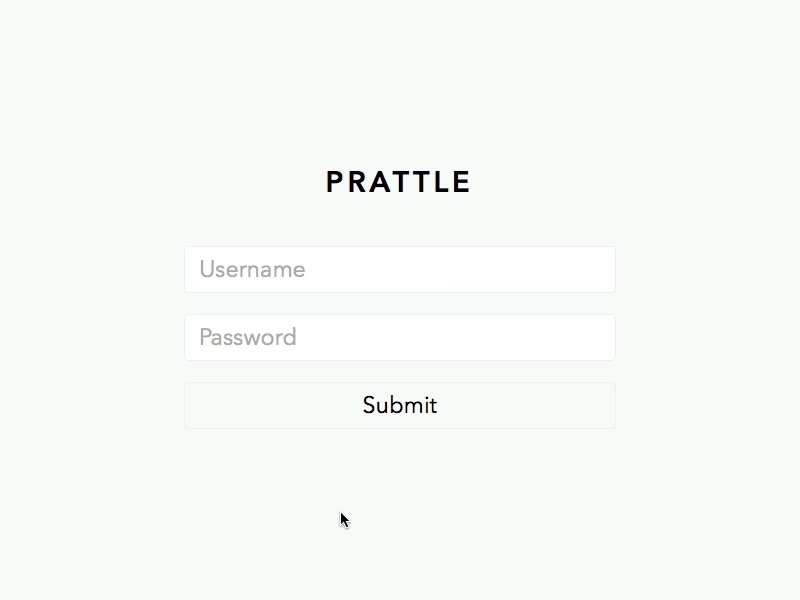 Prattle - Login Animation canada winnipeg minimal prattle login chat form web ui animation interaction