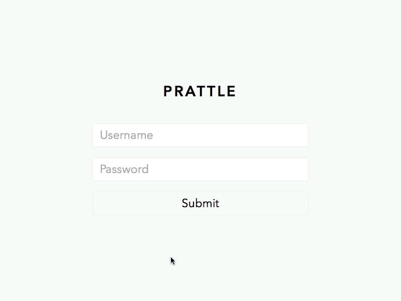 Prattle - Login Animation animation canada chat form interaction login minimal prattle ui web winnipeg