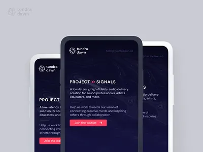 project signals landing page design logo minimal personal prototype ui web website winnipeg