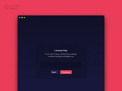 license key dialog/modal app desktop app electron mac minimal ui winnipeg