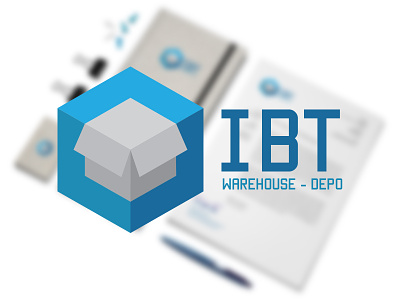 warehouse branding blue brand cube depo driza erdis gray hexagon identity logo warehouse