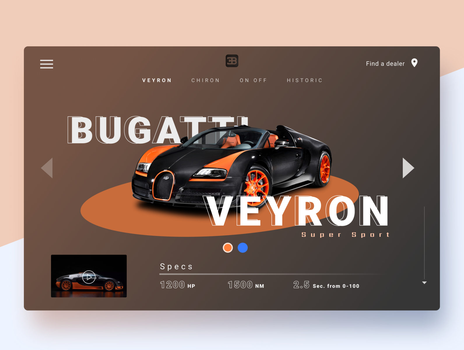 Web UI - Bugatti Veyron Concept by Paloma on Dribbble