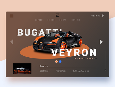 Web UI - Bugatti Veyron Concept cars sportscar uidesign uxdesign web design