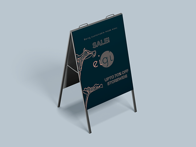 Branding - Sale floor stand graphic design illustration