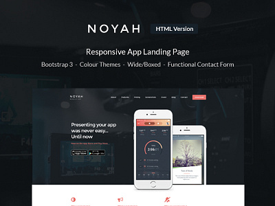 Noyah - Responsive App Landing Page app landing landing page noyah purchase responsive