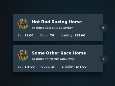 Betting UI - Mobile App app bet betting horse odds racing ui ux