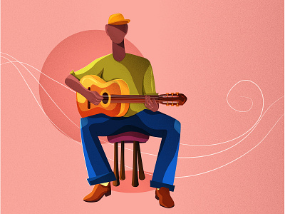 Guitarist design flat graphic design guitar guitarist illustration instrument learn music ui ux vector website