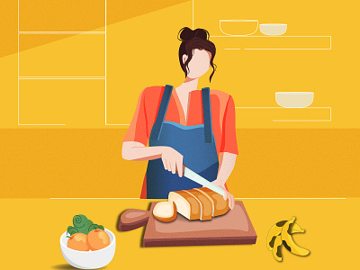 Cooking cooking design dish flat graphic design illustration stayhome vector website women women in illustration