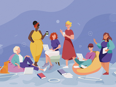 LeanIn community design flat illustration organization vector women women in illustration