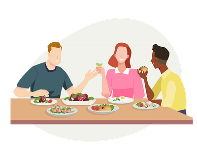 Having a meal design flat graphic design illustration vector website