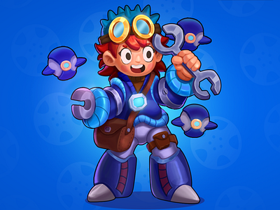 Rock Boy -Design Character - Brawl Star style