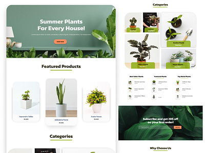 Plant Shop eCommerce Homepage UI