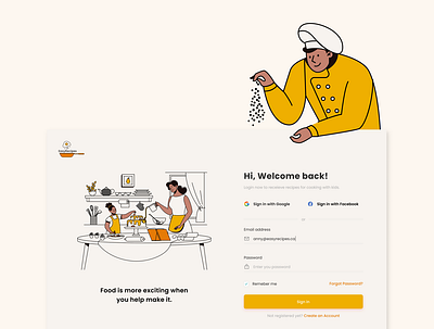 UI Exercise - Sign up dailyui drawkit food login screen signup website