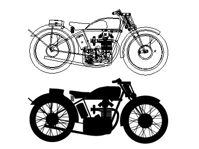 Velocette Silhouette motorcycle vector wip