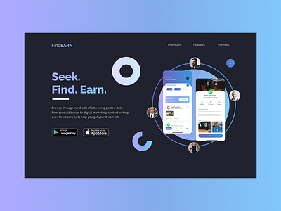 Job Seekers - Landing Page app design illustration landing page web design web ui