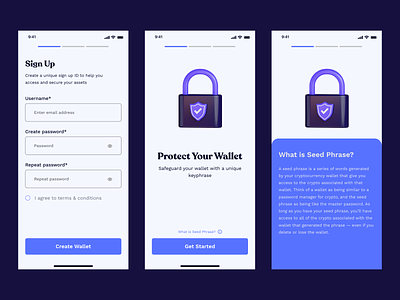 Crypto Wallet Account Creation Aimed At Teaching Newbies Terms crypto defi log in onboarding sign in sign up wallet