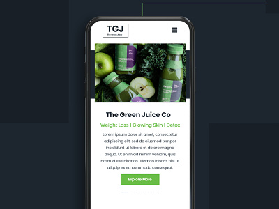 Green Juice Mobile Homepage