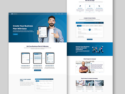 Business Plan Landing Page branding business plan design clean custom web design design landing page typography ui ux vector web website
