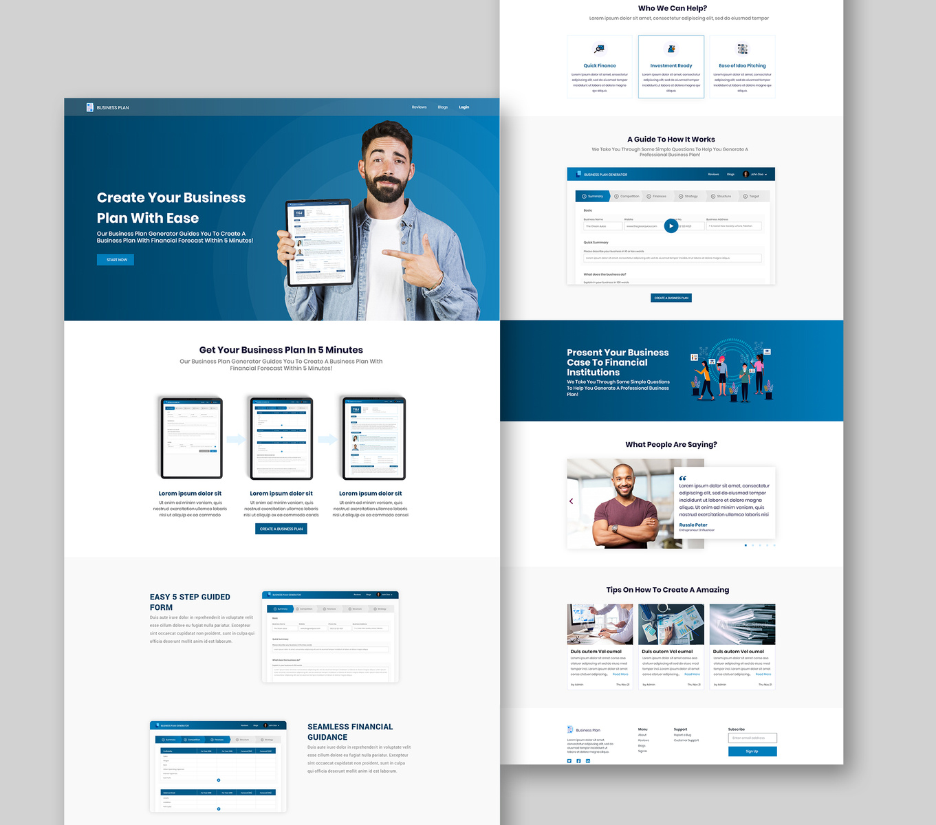 Business Plan Landing Page by Rareiio on Dribbble