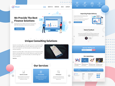 Finance Homepage branding consulting design finance growth illustration logo project targets ui ux web website