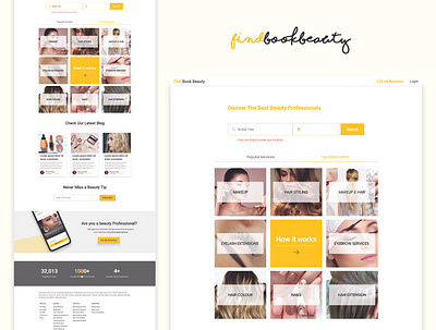 Homepage For Beauty App artists beauty app branding clean design landng page marketplace sleek smooth ui ux website