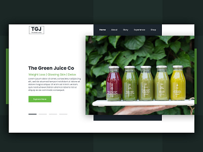Green Juice Home Page branding clean custom web design design health health app healthcare juice juices juicing typography ui ux web web design website