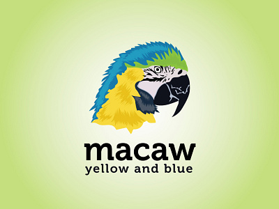 yellow and blue macaw 2020 bird logo blue macaw brand design brand identity branding fiverr.com logodesign macaw modern professional unique logo