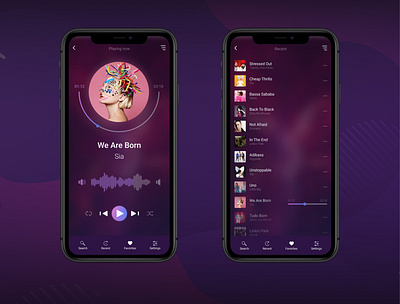 Simple Music Player design figma ui ux web