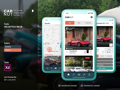 𝗖𝗔𝗥𝖭𝖴𝖳: A Car Lover's App app appdesign car design minimal typography ui uidesign ux uxdesign web