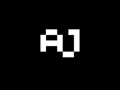 AJ monogram aj aj monogram brand branding geometric graphic design logo minimal minimal logo monogram pixel logo pixels