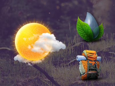 Channel Icons backpack climate clouds energy environment hiking leaf sun trails water watershed