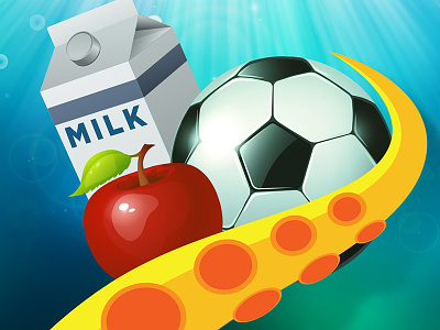 Grab The Goodies App Icon app apple grab the goodies icon milk octopus soccer ball water