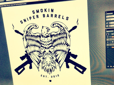 Smokin Sniper Barrels 2 band barrels illustration logo music smokin sniper