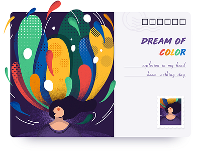 Postcard - Dream of color design illustration