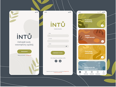 Meditation app UI/UX app floral green ios meditation meditation app ui design ui ux zen