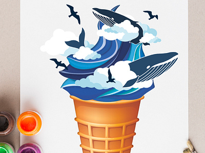 Illustration ice cream иллюстрация