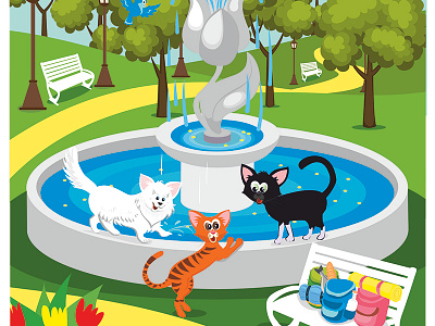 illustration for children book cat cat art cat kitten дизайн изобразительное искусство иллюстрация иллюстрация кошки персонаж распечатать
