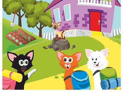 illustration for children book дизайн изобразительное искусство иллюстрация иллюстрация кошки кошка персонаж распечатать рисунок кошки
