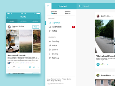 Dripthat Mobile App & Website card dripthat feed ios media mobile social website