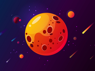 space illustration // work in Adobe Illustrator