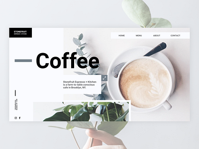 Concept for a Stone Fruit Espresso coffee house coffee coffee cup coffeehouse coffeeshop design redesign ui web