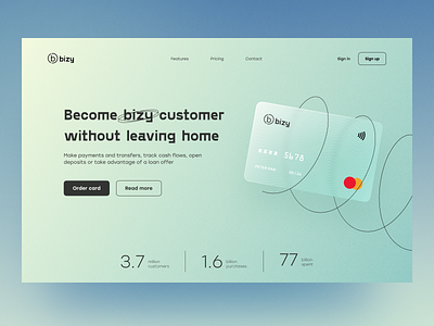Bizy banking design landing logo minimalism ui ux web
