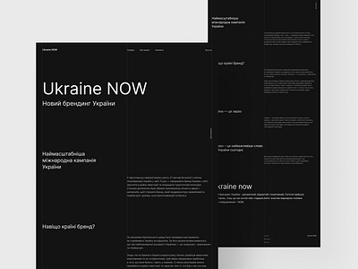 Ukraine now branding design illustration landing minimalism typography ux web
