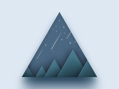Starry Starry Night badge clean mountain night sky starry