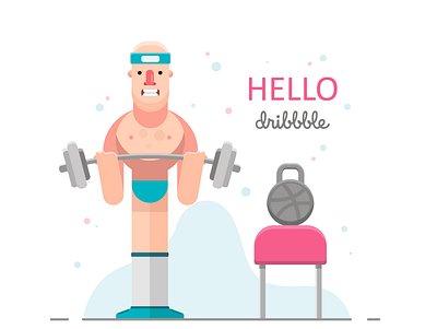 Hello Dribbble! character design digital art digital illustration first shot hello dribbble illustration vector