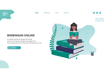 Bimbingan Online Landing Page adobe xd branding character colors design flat color flat colors flat design gradient logo school app schools ui design website