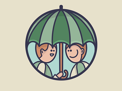 Umbrella boys. boys children cute graphic illustration kids logo procreate sharing simple umbrella