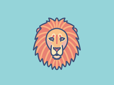 Lion animal design icon illustration lion logo mane mascot minimalistic pastels procreate roar strong